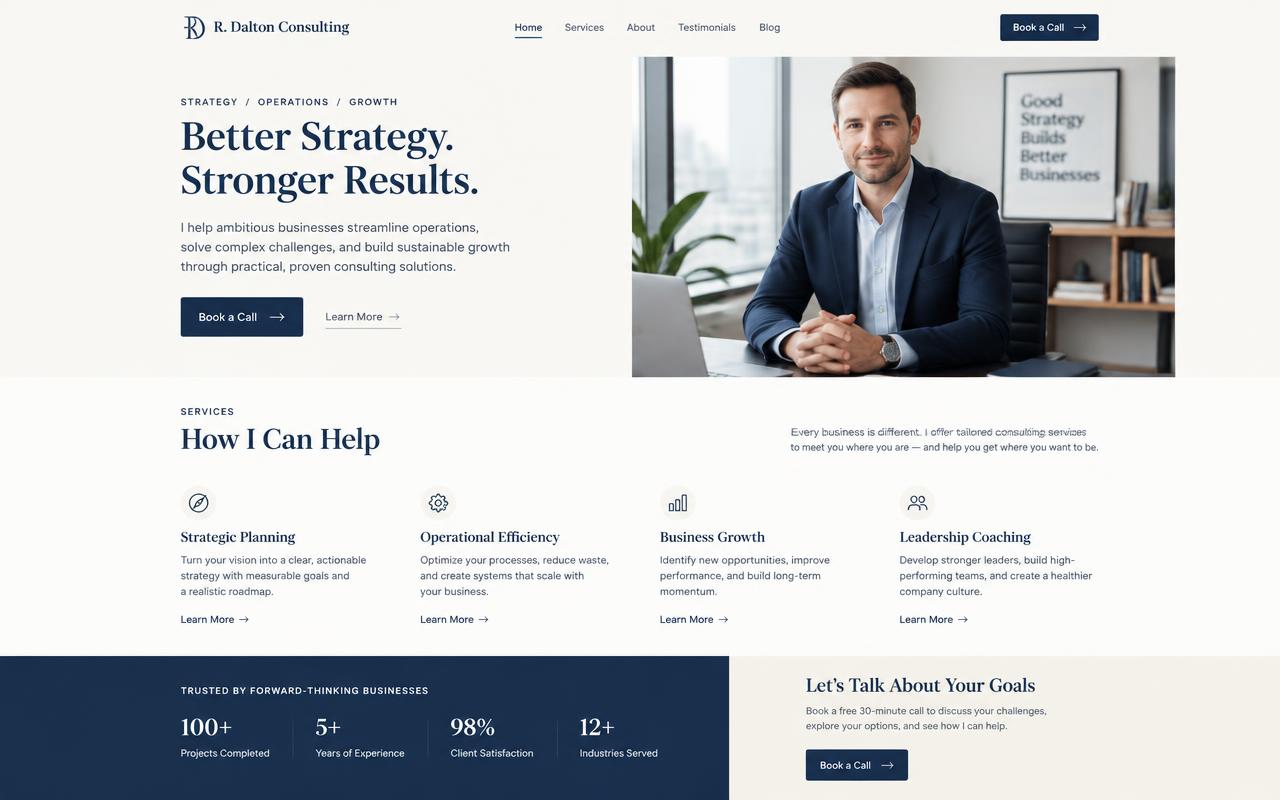 Demo-ontwerp: Website voor een consultant